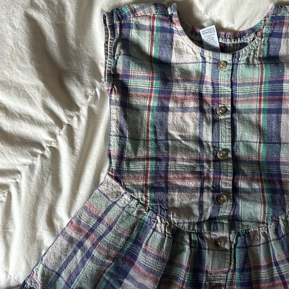 Tea collection top. Size 3t. Plaid. Linen/cotton - Picture 3 of 4
